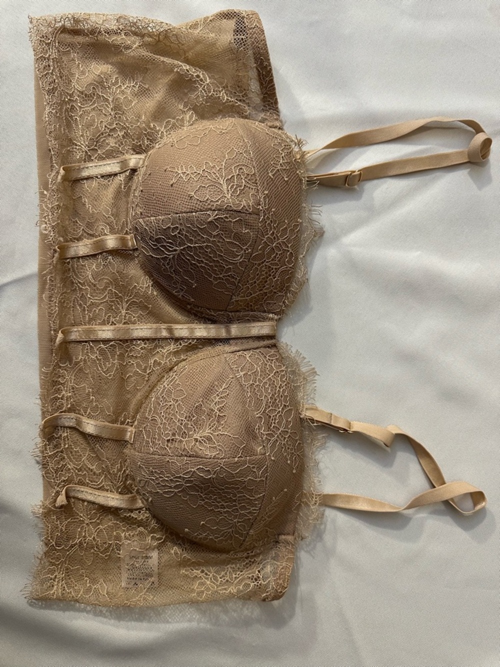 Mele e Pere Lace Longline Bra in Nude - Women's Intimates